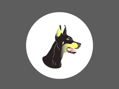 Doberman doberman dog head illustration