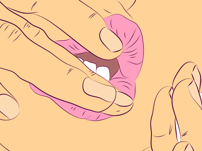 Peach digital art fingers illustration lips peach