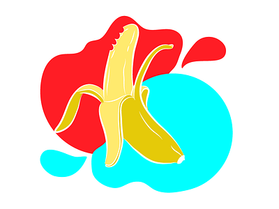 Have a bite banana colors illustration