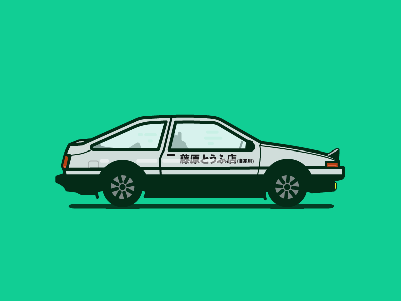 Initial D Toyota Corolla Trueno AE86 Hachiroku 86 Anime - Initial D -  Sticker | TeePublic