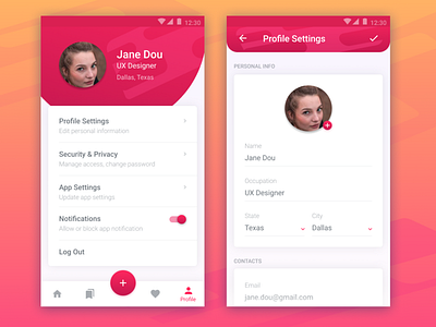 Daily UI Challenge - #006 dailyui design mobile settings ui user profile