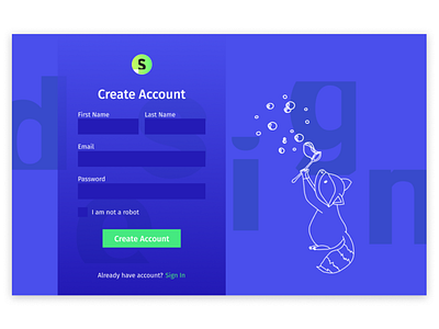 Sign Up Form dailyui design ui web