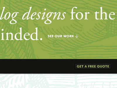 log designs! adobe garamond button green italic museo sans rounded navigation portfolio woodcut
