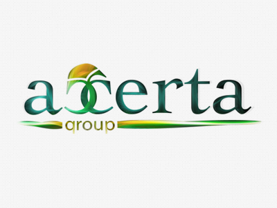 Logo for Accerta Group emerald flower gold green identity logo