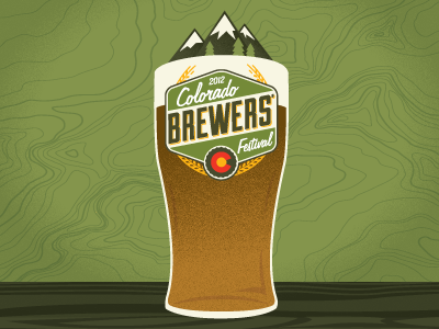 Colorado Brewer's Festival Poster beer brewers brewfest colorado festival mountains topographic