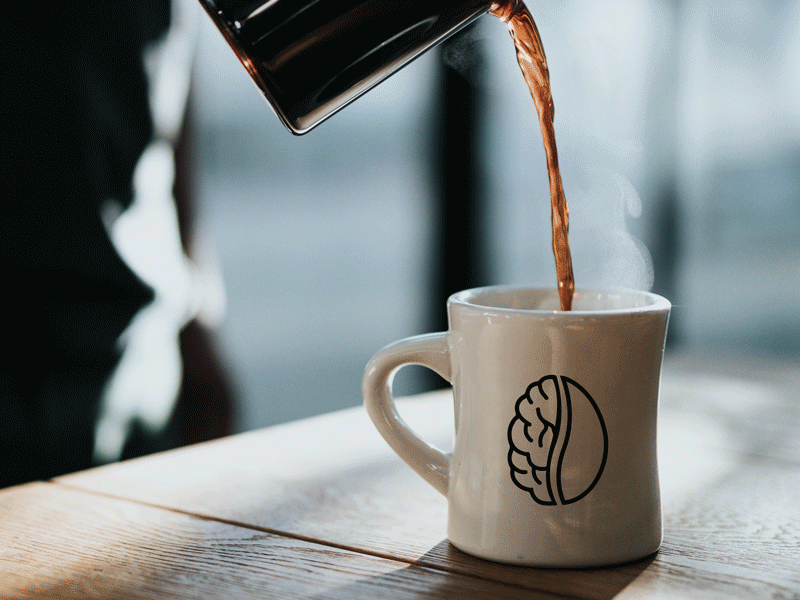 Heat Sensitive Mug Logo Animation brain branding coffee coffee bean freelance hot logo animation motion mug visual identity warm