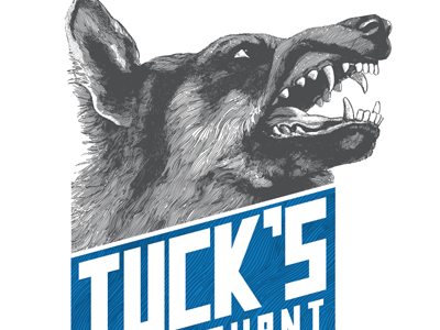 Tuck's Triumphant IPA Beer Label beer blue dog label