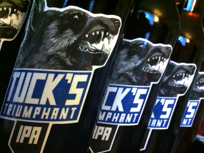 Tuck's Triumphant IPA Beer Label - Applied! beer blue dog label