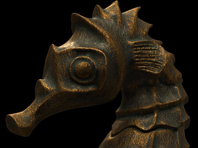 Seahorse 3dcoat bronze. sculpt
