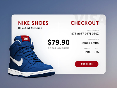 Credit Card Checkout - Daily UI #002 002 card checkout credit daily dailyui nike payout shoes ui ux