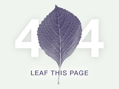 404 Page - Daily UI #008 008 404 dailyui error leaf minimal minimalistic not found page ui ux