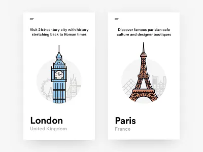 Landmarks - Illustration Exploration bigben eiffel tower illustration landmark line london louvre notre damme outline paris skyline tower