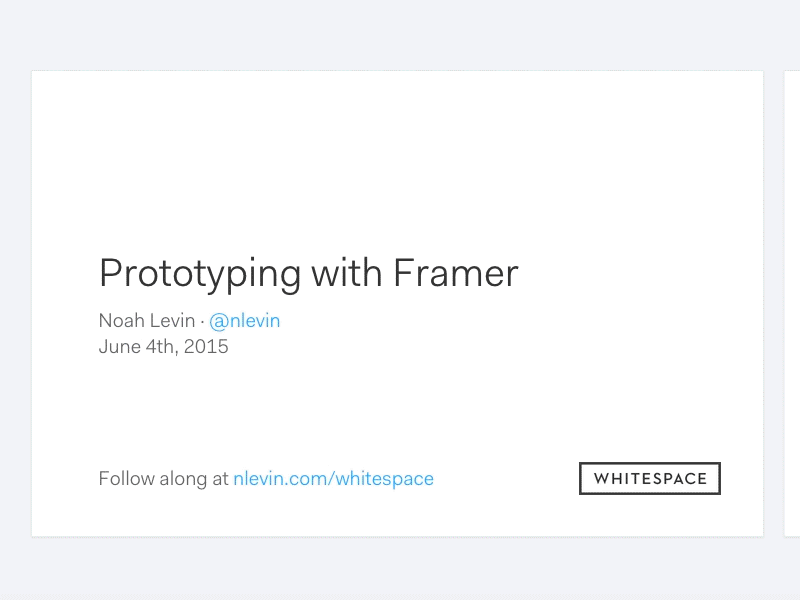 Framer Workshop framer html slides