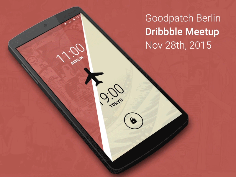 Berlin Dribbble Meetup: Travel Lockscreen android berlin dribbble meetup lockscreen