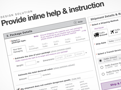 FedEx Redesign Experiment (Wireframes)