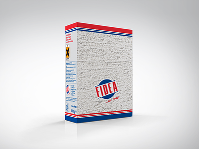 Fidea Box blue box design filler graphic graphic design layout packaging plaster red wall
