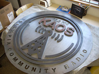 KAOS Radio Sign Design design identity signage