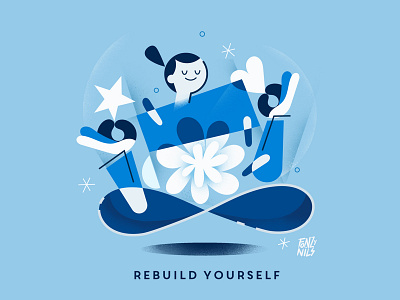 Rebuild yourself character characters design editorial fonzynils illustration illustrator magazine message positivevibes rebuild