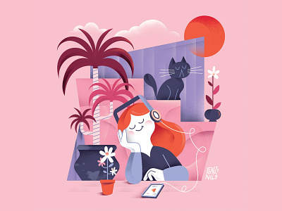 Chill Out character characters chilling color design digital drawing fonzynils illustration illustrator magazine relax sunset