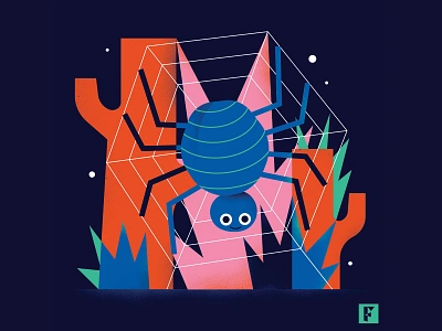 Spider characters design drawing fonzynils illustration illustrator magazine ui