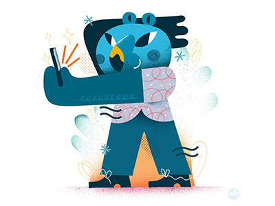Blue Teddy art bear character colors creative creativity digital fonzynils illustration illustrator magazine.editorial web