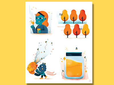 Honey life advertising characters editorial fonzynils graphic honey illustration magazine