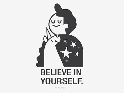 Believe in yourself art characterdesign design drawing fonzynils fonzynilsnotes icons illustration minimal vectors