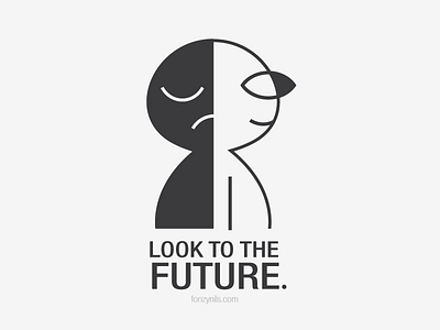 Look to the Future art characterdeisgn digital fonzynils graphic grey icons illustration message minimal nocolors notes shapes sharing