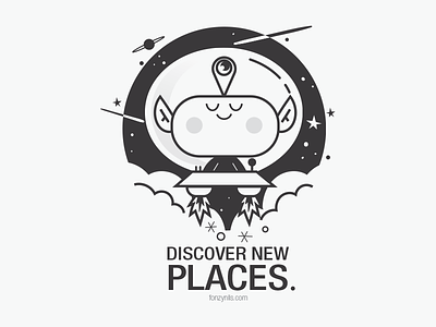 Discover New Places alien characterdesign design digitaldrawing discover drawing fonzynils fonzynilsnotes illustration illustrator space travel vectorial