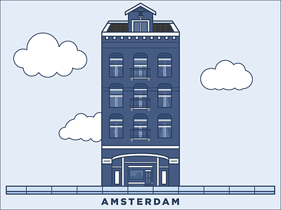 Amsterdam Building Illustration amsterdam blue building cute illustration vector