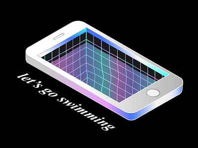 let's go swimming deep grid iphone isometric mesh pool shapes water