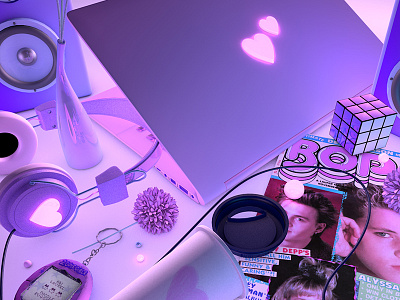 2 cute gurls 3d artwork c4d cinema4d texture vaporwave