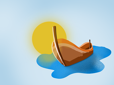 Boat boat illustration illustrator ipad procreate sea sun