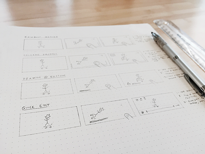 Flow Sketch action app dot grid flow interaction ios osx pencil sketch ui video wireframe