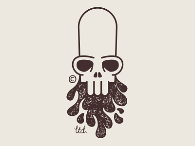 Mud Beer Logo beard beer design illustration logo mud skull