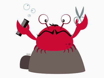 Pippin the chopping crab barber character design crab illustration