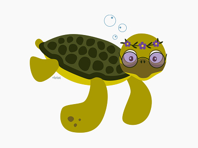 Hazel the hippie sea turtle character design hippie illustration turtle