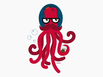 Oscar the Hipster Octopus character design coffee hipster illustration octopus