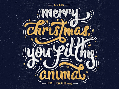 Countdown To Merry christmas handlettering holiday lettering