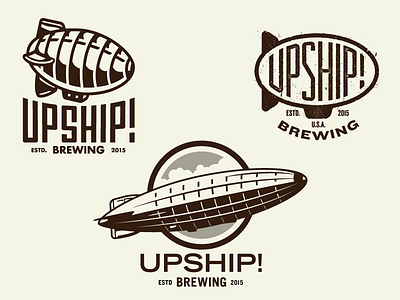 Upship! Brewing Identity Concepts airship beer branding identity illustration logo mark ship