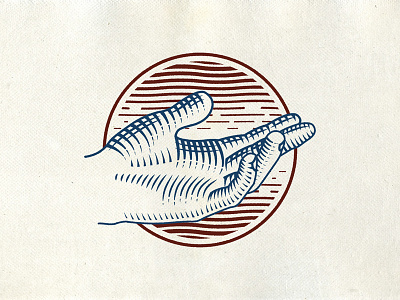 Hand branding engraving hand identity illustration lines logo woodcut
