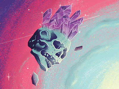 Crystal Skull WIP crystal illustration psychedelic skull space texture