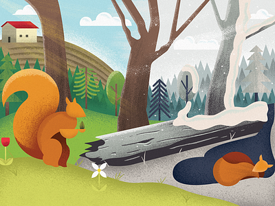 Spring Editorial Illustration editorial illustration magazine spring squirrel