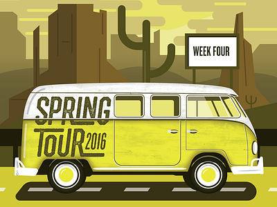 Spring Tour Week 4 branding coffee desert illustration packaging texture van vector