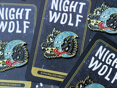 Night Wolf Pin enamel pin illustration pin wolf