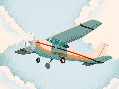 Airplane airplane clouds icon illustration plane poster sky texture vector
