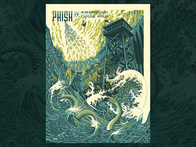 Phish Gig Poster design gigposter illustration poster print screenprint texture water