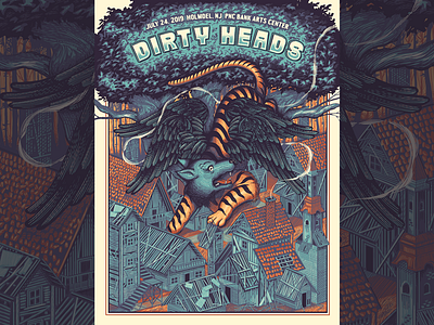 Dirty Heads Gigposter dirty heads gigposter illustration poster screenprint wolf