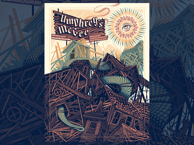 Umphreys Mcgee Kettering, OH Gigposter gigposter illustration lettering poster screenprint texture type