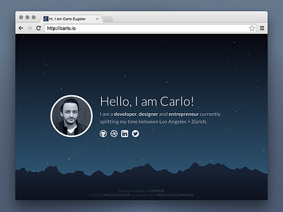 Personal Landing Page animated landing page night personal processing scene stars website